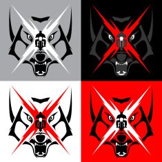 Tribal Wolf Emblem Tatoo for Big Motorcycle Biker