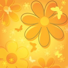 Summer flowers and butterflies