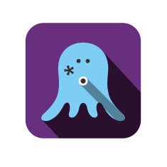 octopus face flat icon design Animal icons series N2