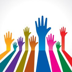 colorful helping hand background vector N2