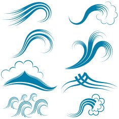 Set of wave symbols eps10