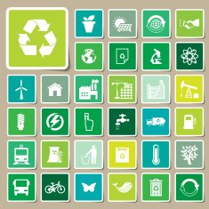 Ecology and recycle icons Sticker vector eps10 N2