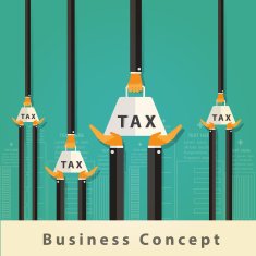 Businessman carrying tax Concept Vector Design