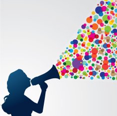 Woman with megaphone N3