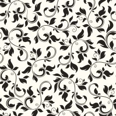 Seamless black and white floral pattern Vector illustration N3