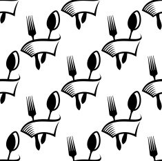 Catering or food icon seamless pattern N2