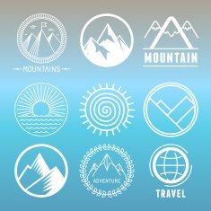 Vector mountain logos and emblems