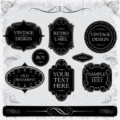 Retro label and frame