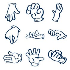 Cartoon gloved hands Vector clip art