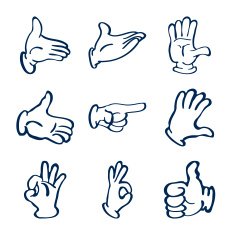 Cartoon gloved hands Vector clip art N2