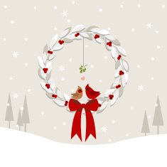 Love Birds in a Wreath