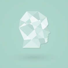 Male head icon Low poly style N2