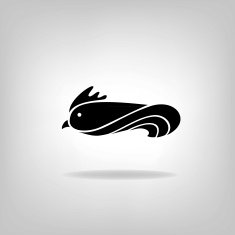 The black stylized cocks on a white background N7