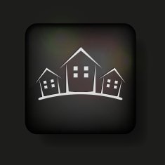 Vector real estate icon on black Eps10