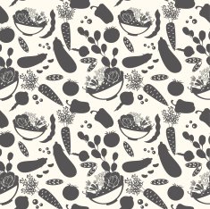 Seamless pattern with silhouettes of vegetables N2