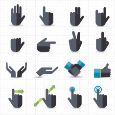 Hand gesture black icons