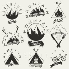 Retro vintage style symbols for Mountain Expedition N3