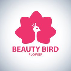 Beauty bird flower symbol icon N2