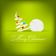 Vector Paper card with Christmas tree N2