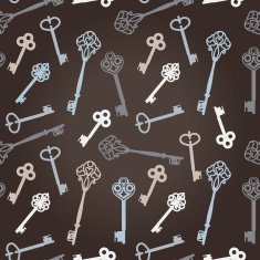 seamless pattern with retro keys N6