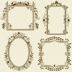 Set of vintage frames with floral ornament