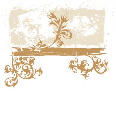 calligraphy flowers ornament on grunge background N5