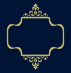 Golden Vintage floral frame