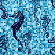 Seamless background with sea-horses N4