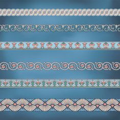 Seamless floral tiling borders N8