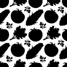 Seamless pattern with silhouettes vegetables N30