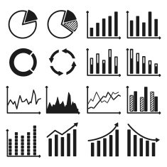 Infographic icons - charts and graphs N2