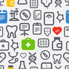 Seamless background of healthcare icons collection N2