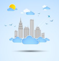 Sky-scraper City theme background Good weather N2