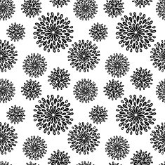 Seamless pattern with abstract fireworks in black and white N2