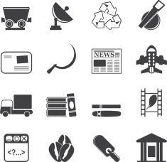 Silhouette Business and industry icons N6