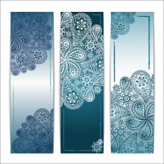 Set of snowflakes frame Christmas greeting card Beautiful lace ornament