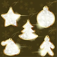 Collection of golden winter labels
