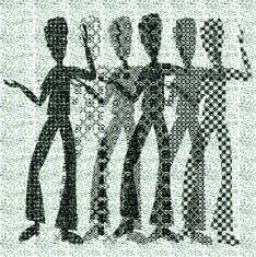 halftone raster dancing boys