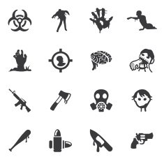 Zombie Land Silhouette icons