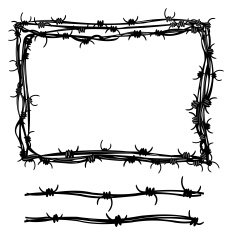 barbed wire frame vector N2