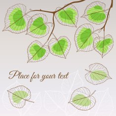Linden leaf green style with place for your text N2