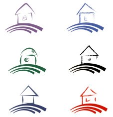 home collection stylized of vector icons N2