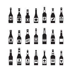 Various bottles vector set N2