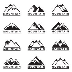 mountain icons set N6
