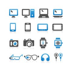 Electronic product icon set N4