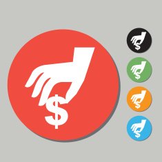 Hand with money icon