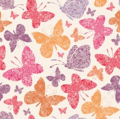Detailed Butterfies Seamless Pattern Background N2