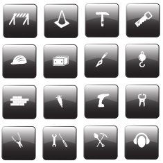 Glossy Construction Buttons