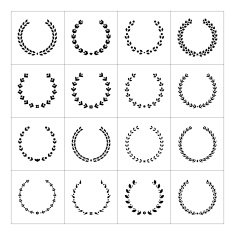 Set icons of laurel wreath and modern frames N3