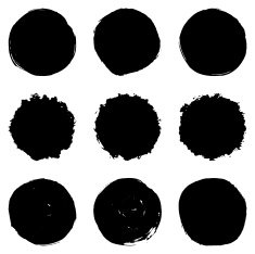 Circular Brush Stroke Set N9